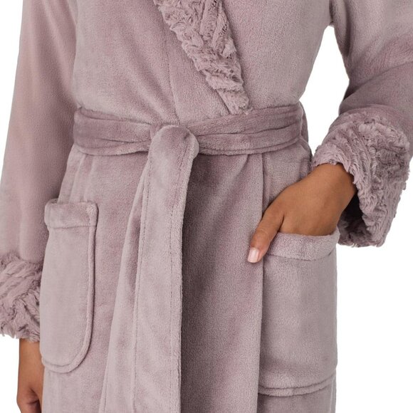 Carole Hochman Women’s Soft Plush Wrap Robe Light Purple, Size M (New) - Picture 4 of 5